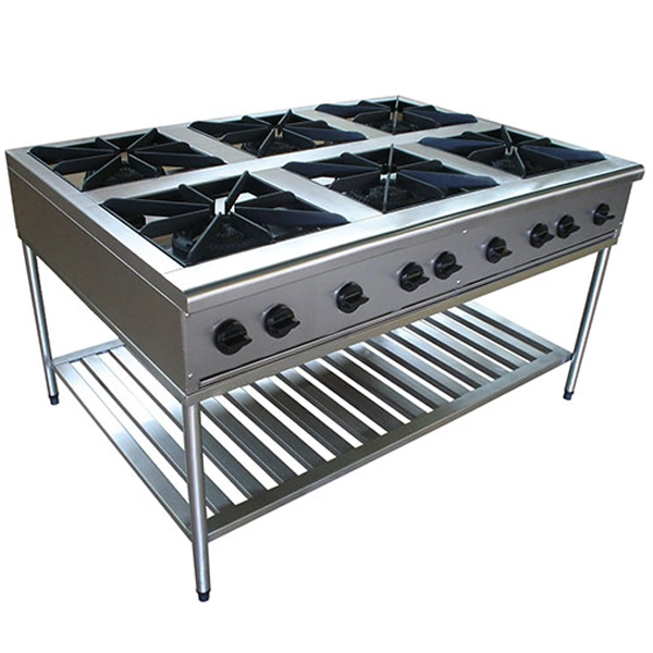 Fogão Industrial Inox a Gás 6 Bocas com Espaçador Fogão Industrial Inox a Gás 6 Bocas com Espaçador
