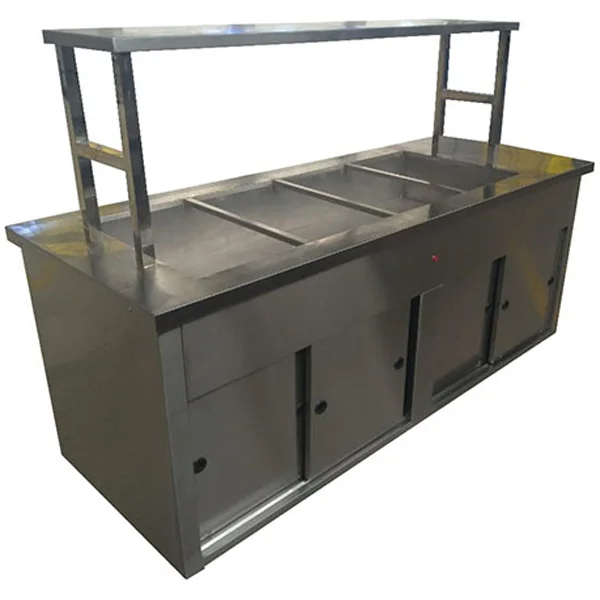 Balcão de Distribuição Inox Aquecido - Banho Maria Balcão de Distribuição Inox Aquecido - Banho Maria