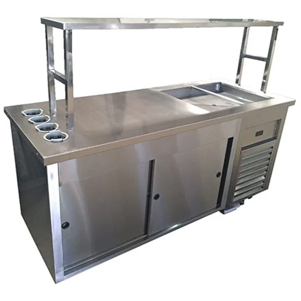 Balcão de Distribuição Inox Refrigerado - Pista Fria Balcão de Distribuição Inox Refrigerado - Pista Fria